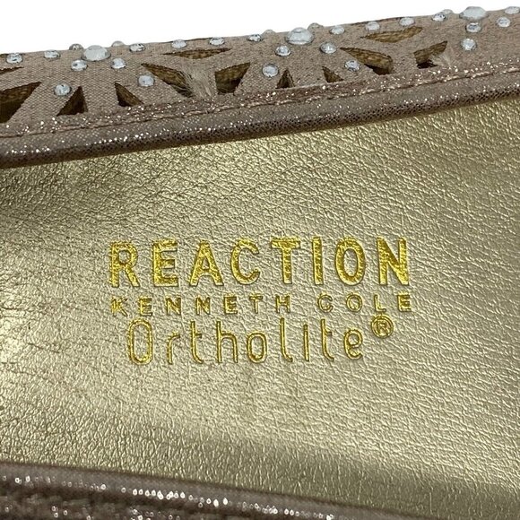 Kenneth Cole Reaction Womens Rowing 2 Gold Round Toe Shoes Flats Size 8.5 Medium - Picture 8 of 9